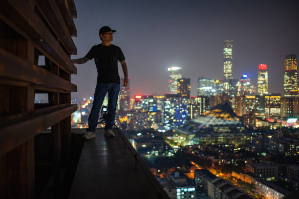 istock The silhouette portrait at night in beijing cbd 1731285256