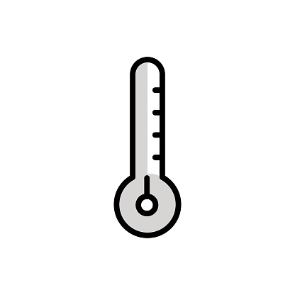 Temperature Icon Design with Editable Stroke. Suitable for Web Page, Mobile App, UI, UX and GUI design.