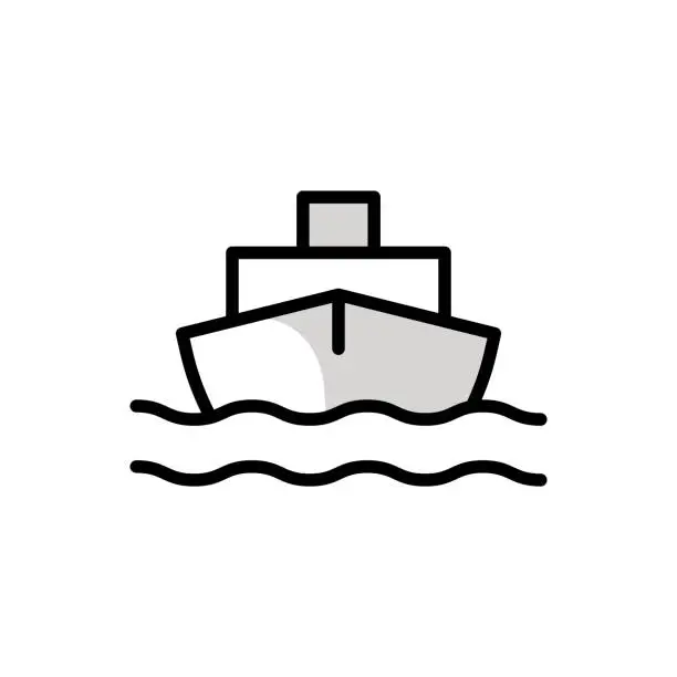 Vector illustration of Yacht Universal Line Icon Design with Editable Stroke. Suitable for Web Page, Mobile App, UI, UX and GUI design.