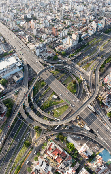 istock Buenos Aires traffic circle amid city backdrop and highway intersection. 1731306357