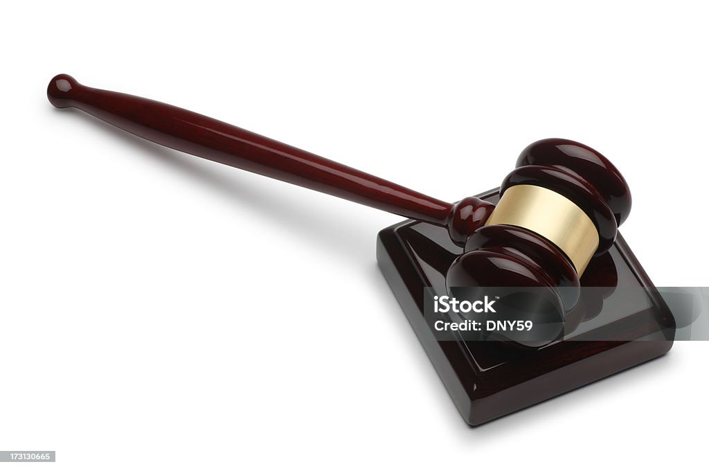 Gavel Gavel and sound block on white with soft shadow.Clipping path included. Gavel Stock Photo
