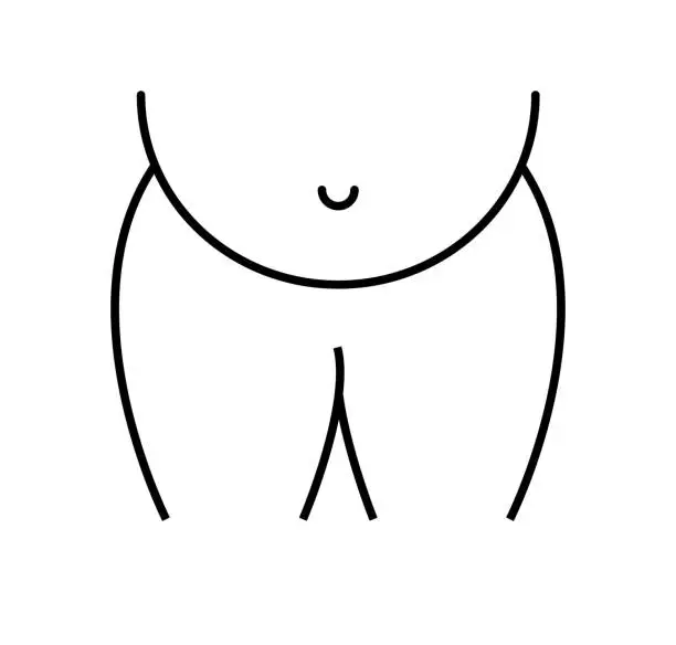 Vector illustration of fat man icon, vector best line icon.