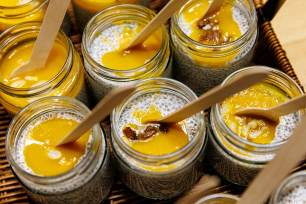 istock Portions of chia pudding at a buffet. 1731318446