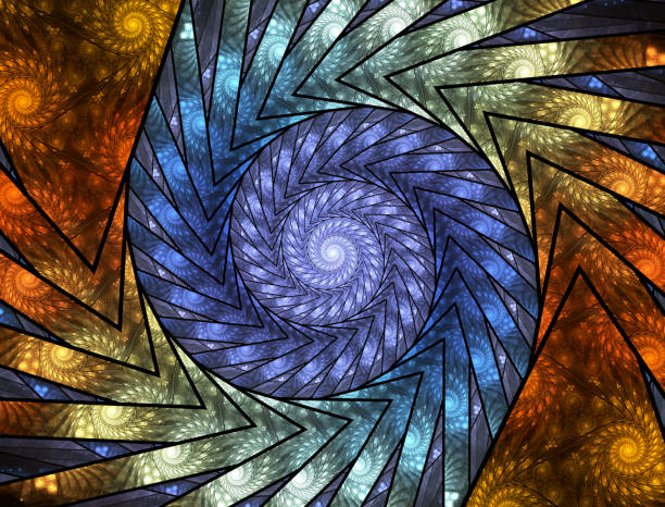 istock Infinite spiral galaxies, abstract geometric fractal art. 1731325182