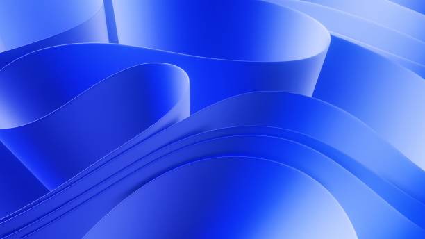 istock 3d render, abstract modern blue background, folded cloth macro, fashion wallpaper with wavy layers and ruffles 1731364940
