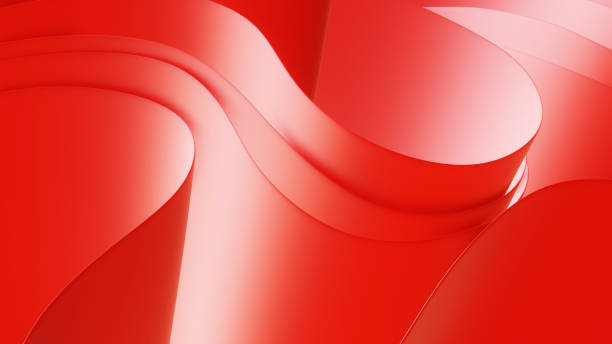 istock 3d render, abstract modern red background, folded cloth macro, fashion wallpaper with wavy layers and ruffles 1731366030