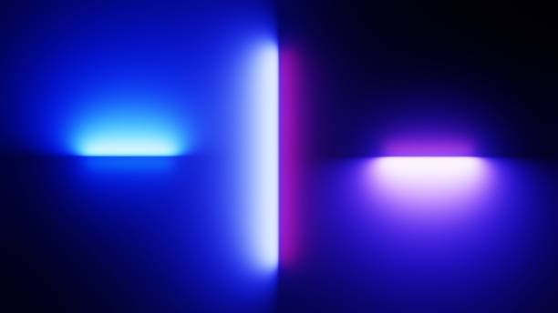 istock 3d render, abstract neon background with glowing lines. Dark wall illuminated with blue luminescent lamp 1731366671