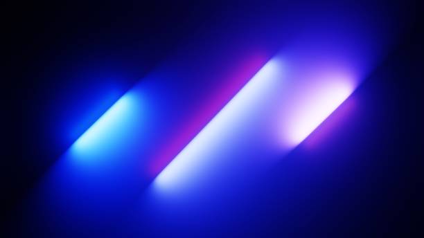 istock 3d render, abstract neon background with glowing lines. Dark wall illuminated with blue luminescent lamp 1731367228