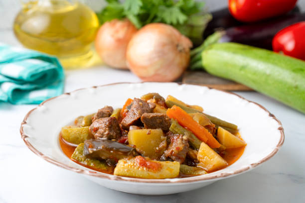 istock Turkish Food Turlu Mixed Vegetables with Cubed Meat. 1731374041
