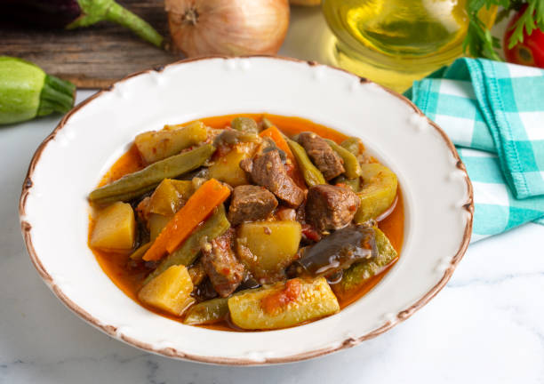 istock Turkish Food Turlu Mixed Vegetables with Cubed Meat. 1731386032