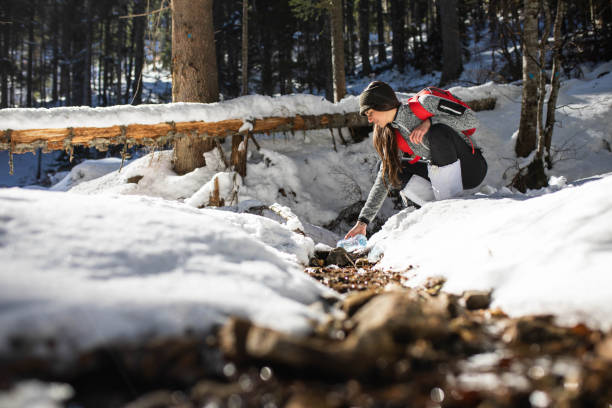 istock Woman refuelling water in the forest 1731398748