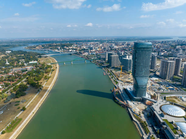 istock Panoramic view of Belgrade Waterfront, Sava River, Belgrade Tower 1731409836