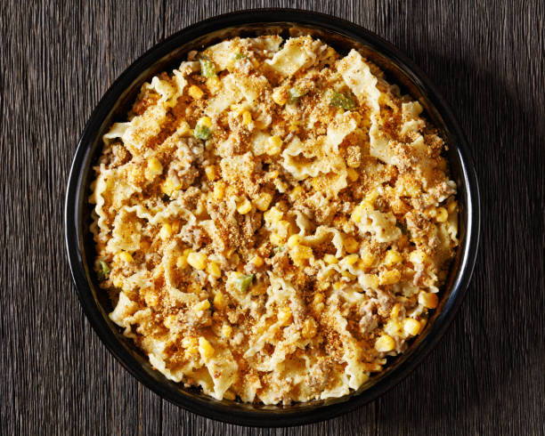 istock Creamy Corn Casserole with Sausage in baking dish 1731421257