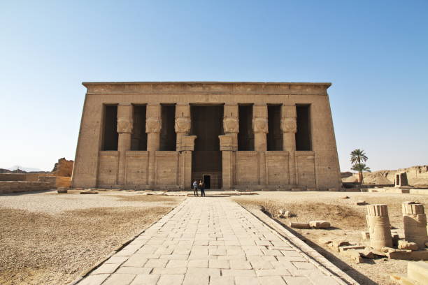 ancient temple hathor in dendera, egypt - ptolemy imagens e fotografias de stock