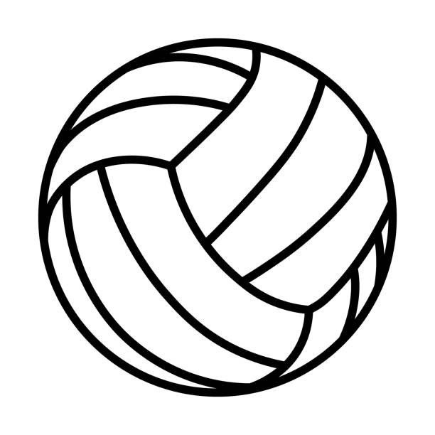 100+ Volleyball Black And White Drawings Illustrations, Royalty-Free ...