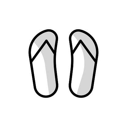 Flip Flops Slippers Icon Design with Editable Stroke. Suitable for Web Page, Mobile App, UI, UX and GUI design.