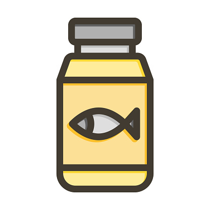 Fish Oil Vector Thick Line Filled Colors Icon For Personal And Commercial Use.