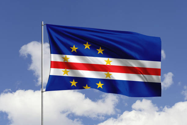 istock Cape Verde Islands flag fluttering in the wind on sky. 1731486447