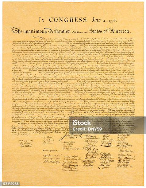 Declaration Of Indepedence Stock Photo - Download Image Now - Declaration Of Independence, USA, Cut Out