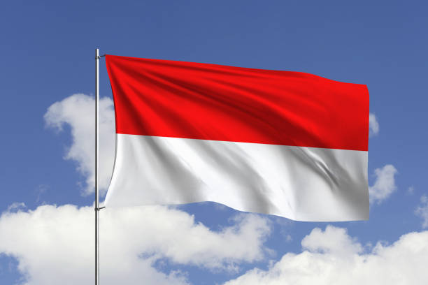 istock Indonesia flag fluttering in the wind on sky. 1731500818
