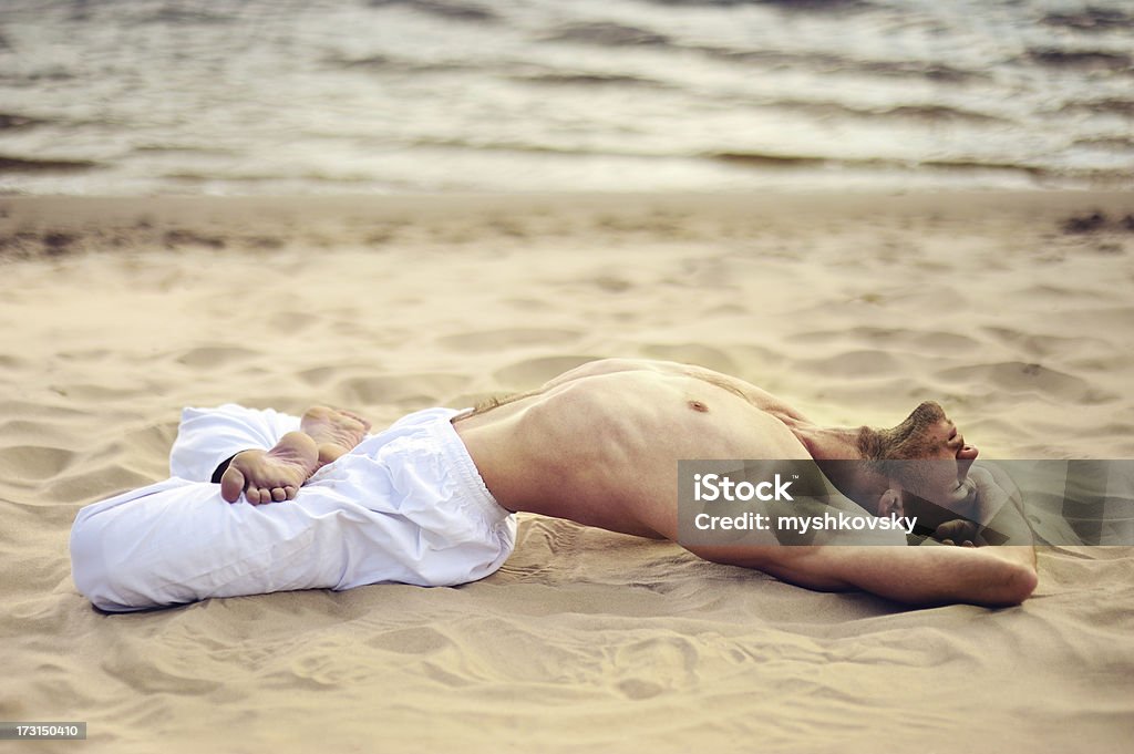 Yoga-Übung (Strand) - Lizenzfrei Aerobic Stock-Foto