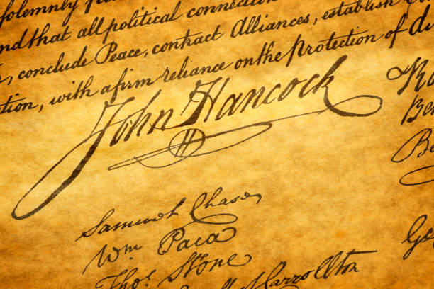 john hancock - declaration of independence independence fourth of july american revolution 뉴스 사진 이미지