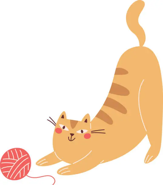 Vector illustration of elements_cute_hand_drawn_cat_poses