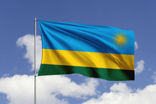 istock Rwanda flag fluttering in the wind on sky. 1731529314