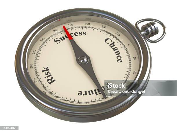 Compass Pointing Towards Success With Chance Failure Risk Stock Photo - Download Image Now