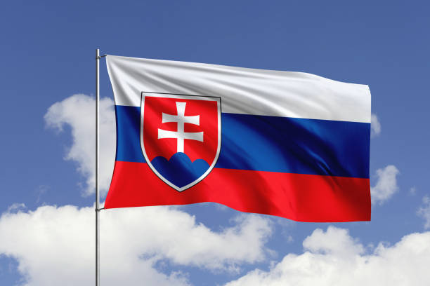 istock Slovakia flag fluttering in the wind on sky. 1731532656