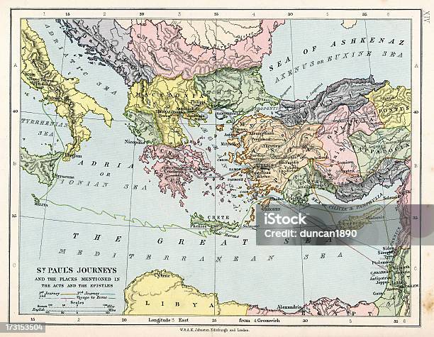Mapa Saint Pauls Podróży - Stockowe grafiki wektorowe i więcej obrazów Mapa - Mapa, Republika Cypryjska, Turcja