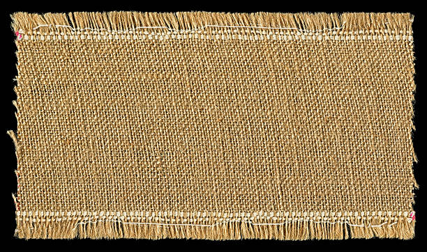 バーラップテクスチャ背景、フルフレーム - material burlap textured textile ストックフォトと画像
