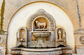 Bull fountain in the old center pf Nardo, Apulia, Italy - Europe