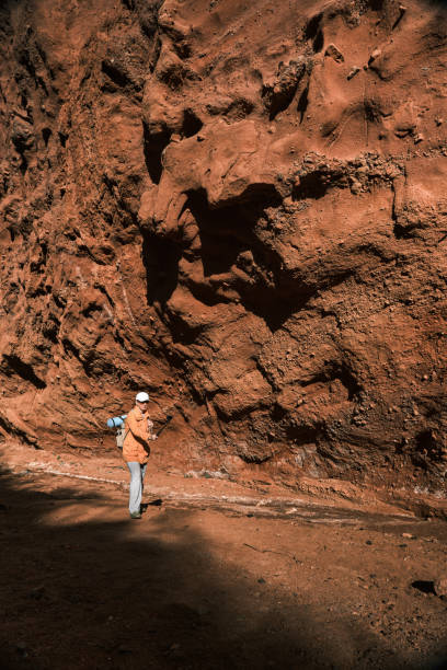 istock Active mature hiker is reporting from unique red rock canyon 1731546730
