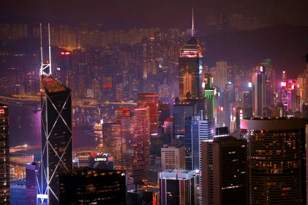 istock Night views of Victoria Harbour 1731548380