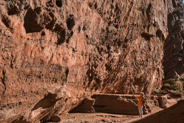 istock Active mature hiker is reporting from unique red rock canyon 1731549457
