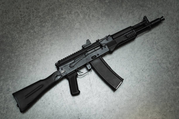 istock Russian weapon, AK-105 with a red dot sight. 1731553659