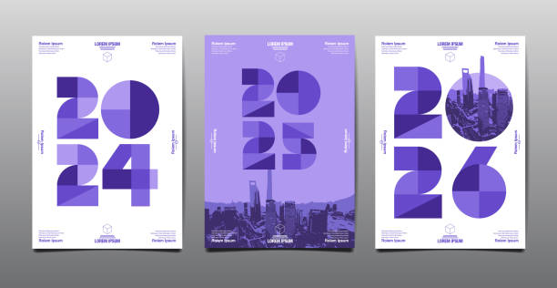 template layout design 2024, 2025, typography, cover book. presentation abstract flat design template layout design 2024, 2025, typography, cover book. presentation abstract flat background. page number design stock illustrations
