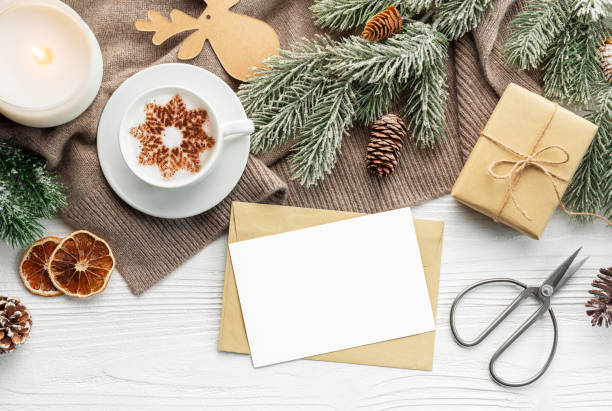 istock Top view mockup blank paper and envelope 1731575752