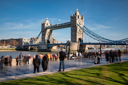 Tourists exploring city of London