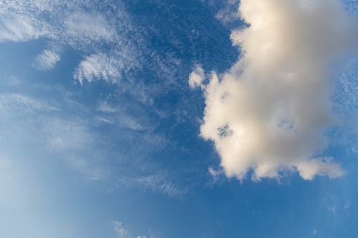 White clouds on blue sky