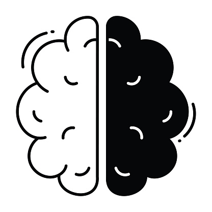 Ai brain doodle Icon Design illustration. Science and Technology Symbol on White background EPS 10 File