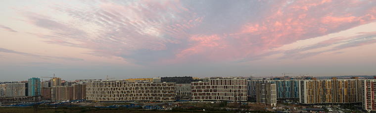 panorama of a dramatic sunset over the city of Murino