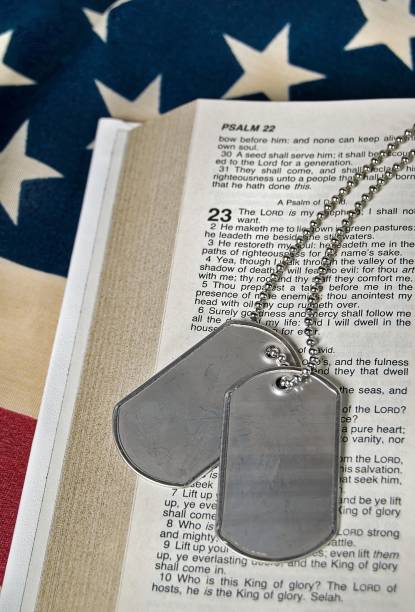 istock Military Dog Tags On Psalm 23 1731607004