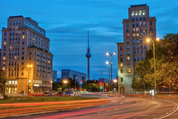istock The Strausberger Platz in Berlin at dusk 1731610043