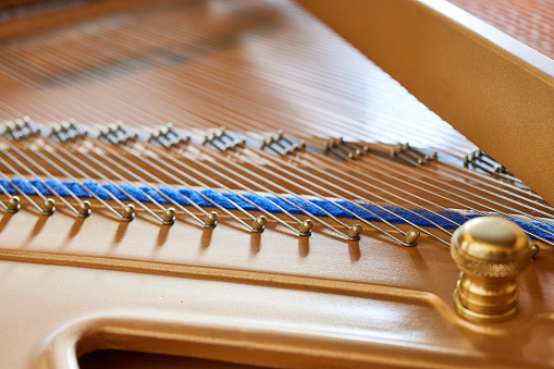 Piano Strings close up