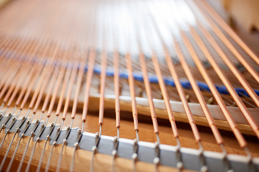 Piano Strings close up