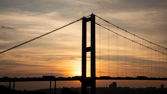 The Bridge Connecting Asia and Europe as the Sun Sets