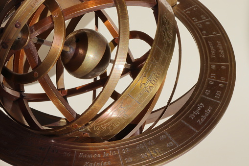 It is a well-crafted brass armillary sphere, with well-embossed details. Through its complexity, but not excessive, it is both attractive and shows human ingenuity