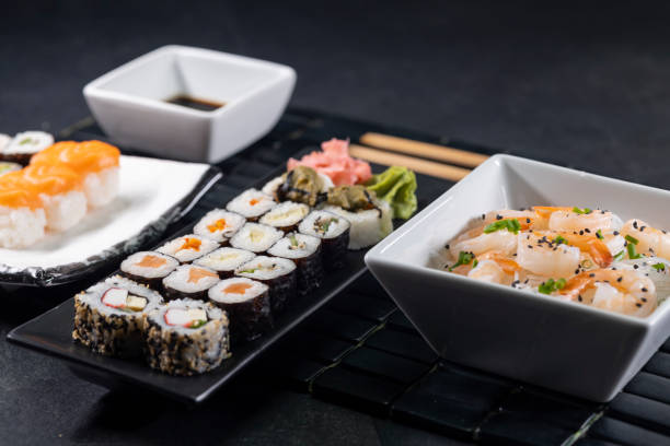 istock Various dishes of Asian cuisine with typical sushi 1731692466